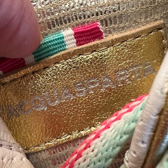 D’Acquasparta Italian Leather Gold Sneakers Size 7 - Picture 7 of 12